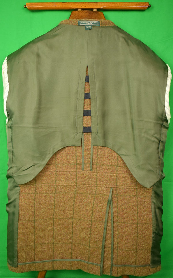 Holland Holland Brown Tweed W Olive Windowpane Shooting Jacket Sz Holland Holland Brown Tweed W Olive Windowpane Shooting Jacket Sz