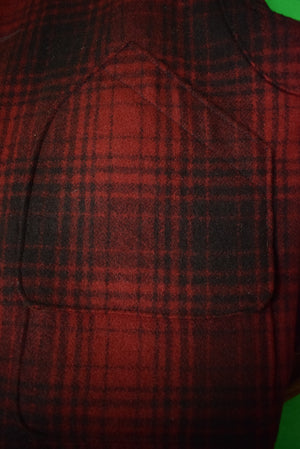 "Abercrombie & Fitch 'Country Clothes' Red/ Black Plaid Shooting Vest" Sz: XL