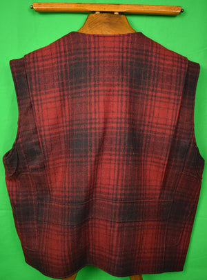 "Abercrombie & Fitch 'Country Clothes' Red/ Black Plaid Shooting Vest" Sz: XL