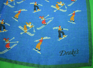 "Drake's London 'Skiers' Wool/ Silk Challis Pocket Square" (New w/ Tag) (SOLD)