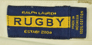 "Rugby Ralph Lauren Khaki Brushed Cotton Chinos w/ Emb Skull & Crossbones" Sz: 36"W (SOLD)