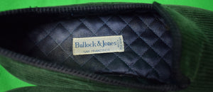 "Bullock & Jones Bottle Green Corduroy English Slippers" Sz 10-1/2"