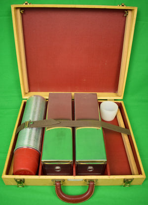 Abercrombie & Fitch Picnic Case/ Table w/ Thermos Canister & 2 Biscuit Tins