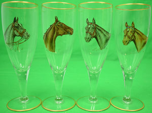 "Set x 4 Cyril Gorainoff Horsehead Pilsner Glasses"