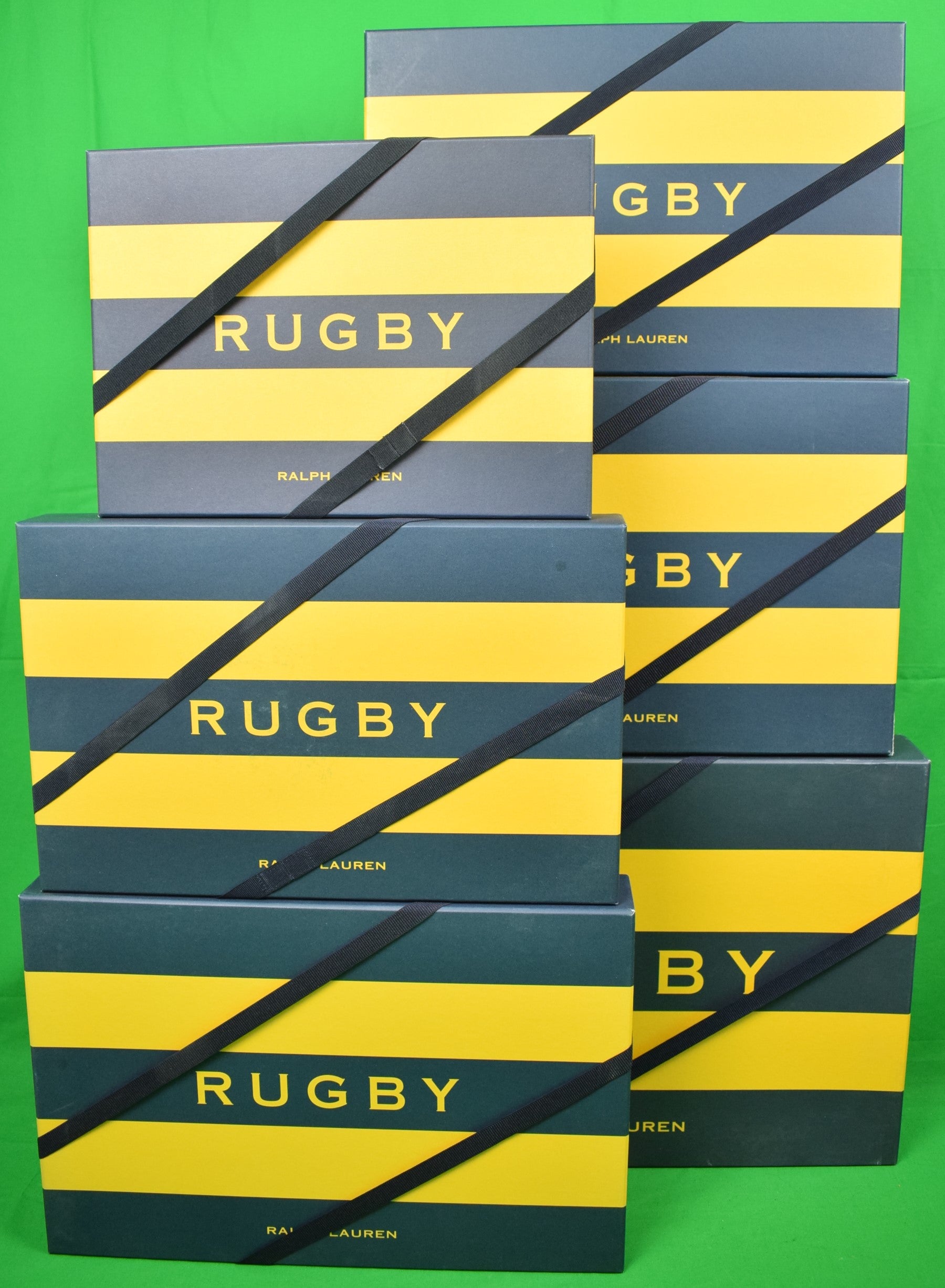 Racket Ralph Box Rugby Ralph Lauren Yellow/ Navy Gift Boxes New Univ Pl w/ Straps!