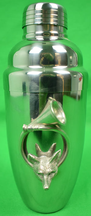 "Fox-Mask/ Hunting Horn Chrome Cocktail Shaker" (SOLD)