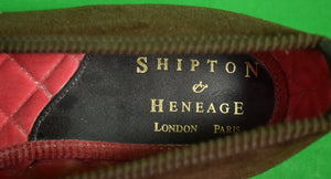 "Shipton & Heneage Choc Brown Velvet Slippers w/ Red Devil Motif" Sz 3 1/2 (NEW)