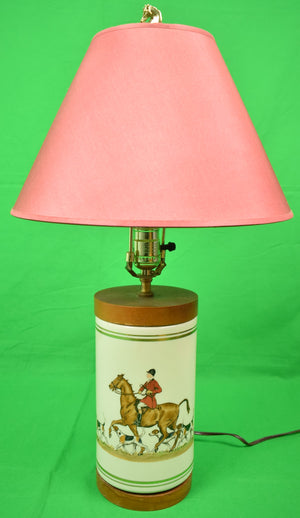 "Cyril Gorainoff Fox-Hunt Hand-Painted Table Lamp"