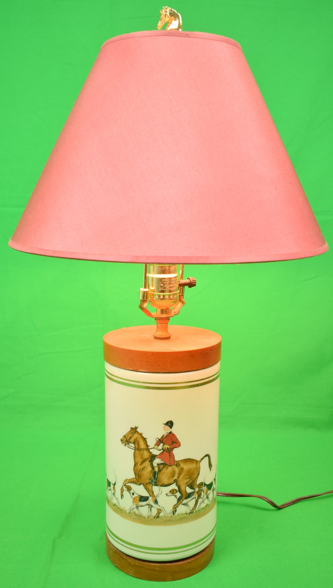 Cyril Gorainoff Fox-Hunt Hand-Painted Table Lamp