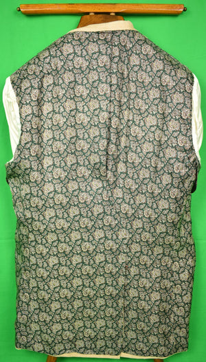 Chipp Natural Shantung Silk c1983 Blazer w/ Green Paisley Bemberg Lining Sz 42R