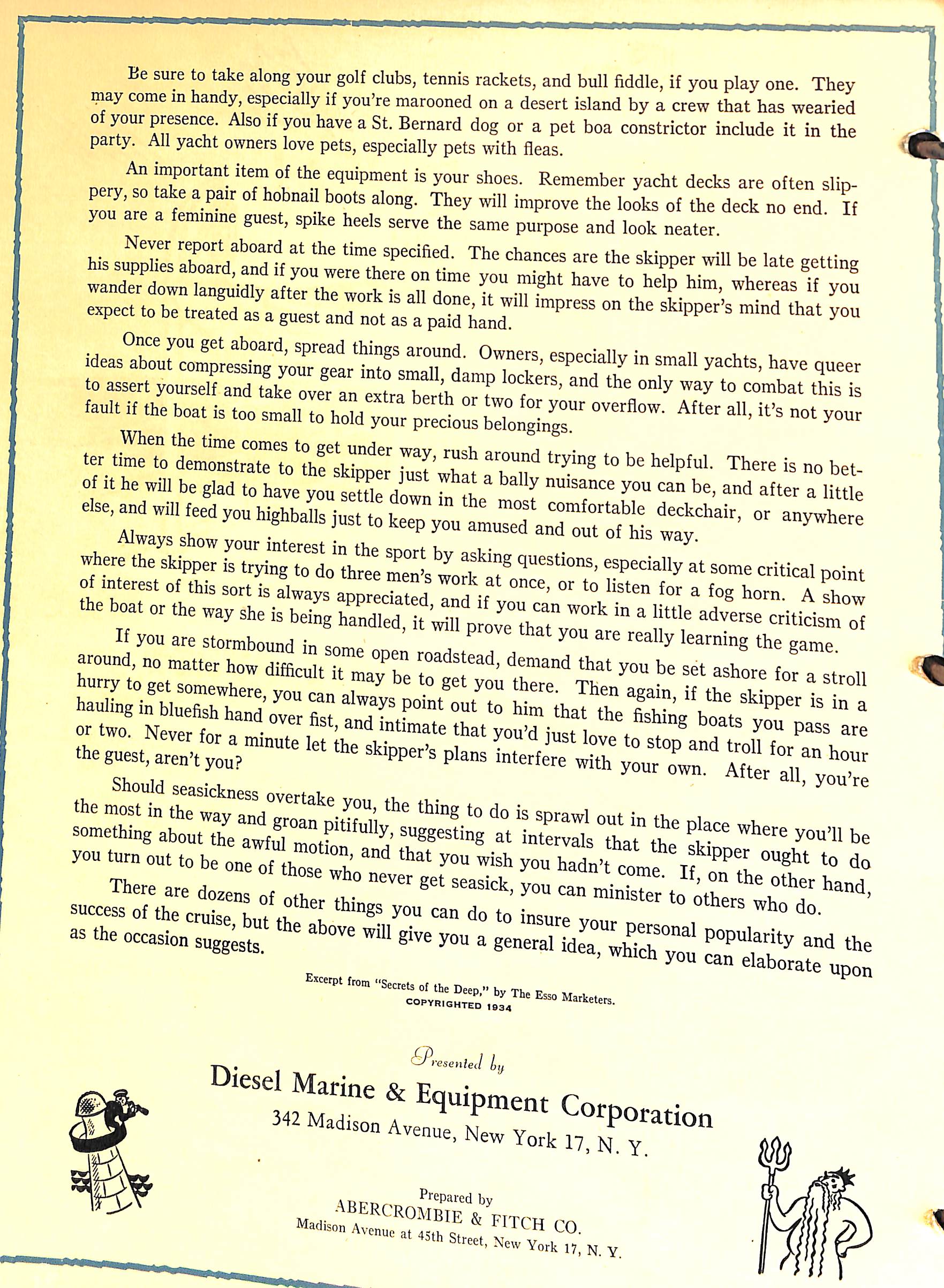 Abercrombie & Fitch c1934 Guest Register & Log Book