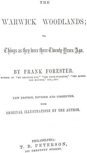 "Sporting Scenes and Characters: Volumes I & II" FORESTER, Frank
