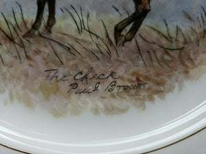 "Set x 2 Paul Brown Lenox China Hand-Painted c1932 Fox-Hunt Scene Dinner Plates"