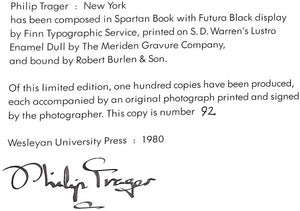 "Philip Trager: New York" 1980 Louis Auchincloss [foreword by]