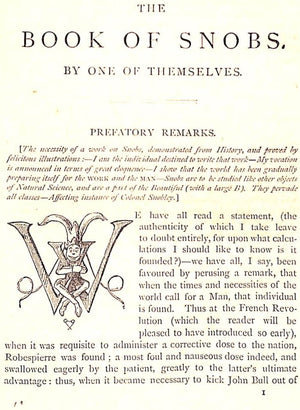 "The Book of Snobs; And Sketches and Travels in London" THACKERAY, W.M.