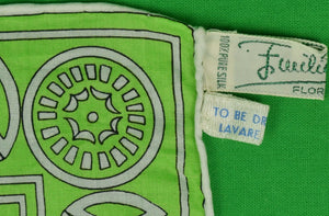 "Emilio Pucci Abstract Lime Print Cotton Scarf"