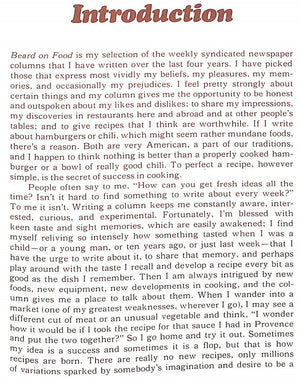 "Beard On Food" 1974 BEARD, James