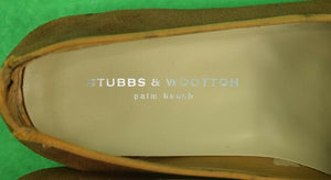 "Stubbs & Wootton Creel Bag w/ Emb X'd Fly Rods Tobacco Suede Slippers" Sz: 12 (SOLD)