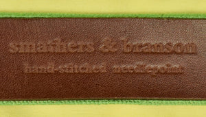 "Smathers & Branson Green Needlepoint Fox-Hunter Belt" Sz: 34 (SOLD)