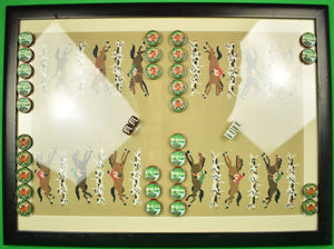 "Fox-Hunt Silk Needlepoint Backgammon Board w/ (30) Checkers" (SOLD)