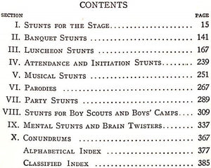 "The Cokesbury Stunt Book: 600 Stunts For All Gay Occasions" 1934 DEPEW, Arthur M.