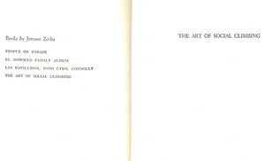 "The Art Of Social Climbing" 1965 ZERBE, Jerome (INSCRIBED) (SOLD)