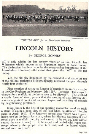 "History of Cheltenham Races, Lincoln and National, Racing in Yorkshire" JOHNSTON, Frank