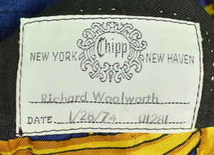 Chipp Navy Hopsack c1974 Blazer w/ Silk Scarf Lining Sz: 44L (SOLD)