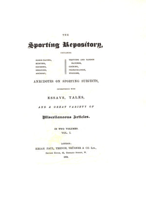 "The Sporting Repository: Anecdotes On Sporting Subjects" 1904 #5/50
