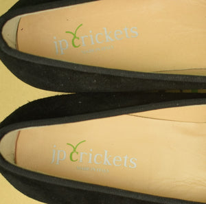 "JP Crickets x Harvard Black Suede Women's Slippers" Sz: 6.5" (New In Box!)