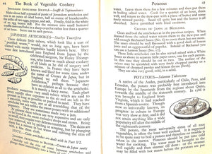 "The Book Of Vegetable Cookery Usual And Unusual" 1931 SHERSON, Erroll