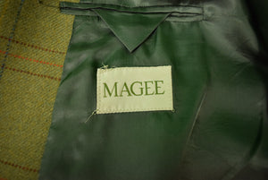 "Magee Of Ireland Multi-Windowpane Olive Tweed Oxford Shooting Jacket" Sz: 46