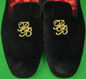 "Peal & Co for Brooks Brothers Black Velvet BB Slippers" Sz: 10D (New in Box!) (SOLD)