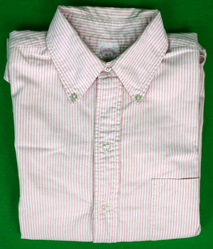 Brooks Brothers Pink Candy Stripe OCBD Shirt Sz 16-3