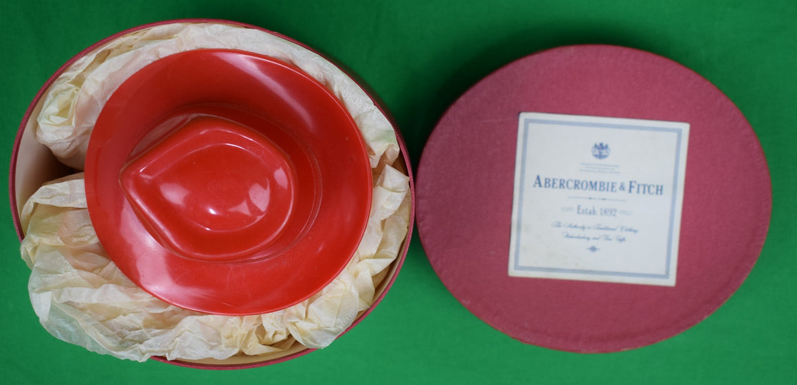 Abercrombie & Fitch c1980 Sample Display Red Bakelite Fedora Hat in A&F Box