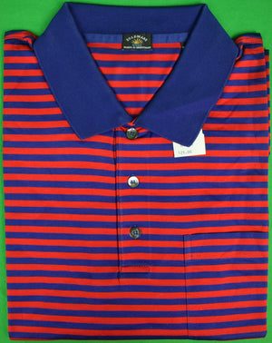 Maus & Hoffman Red/Navy Stripe Polo Shirt Sz XXL (New w/ Tag!)