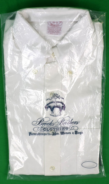 Brooks Brothers MakersBDシャツ白 15-3 未使用保管品 Brooks Brothers Supima Cotton White OCBD Shirt