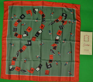 The "21" Club Jack & Charlie's Poly Jockey Red/ Grey Scarf (New In Gift Envelope)