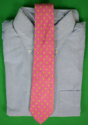 Seaward & Stearn English Linen Pink/ Lime Dot Tie