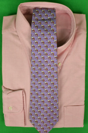 "Polo By Ralph Lauren Lilac Italian Silk Tie w/ Trout Flies"