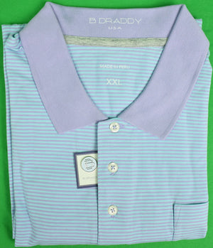 "B. Draddy Purple/Blue S/S Stripe Golf Shirt" Sz: XXL (NWT)