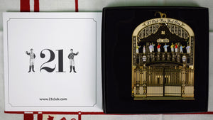 The "21" Club Jockey Christmas Iron Gate Ornament w/ Booklet (New in Box)