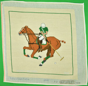 Hand-Needlepoint c.2019 Polo Player