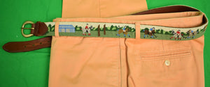 "Custom Hand-Needlepoint Polo Match Belt" Sz: 40 (SOLD)