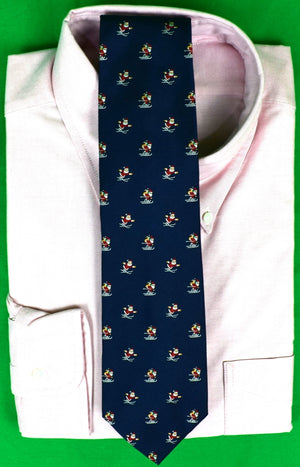 Brooks Brothers "346" Santa Skiing Navy Silk Tie (New w/ BB Tag)