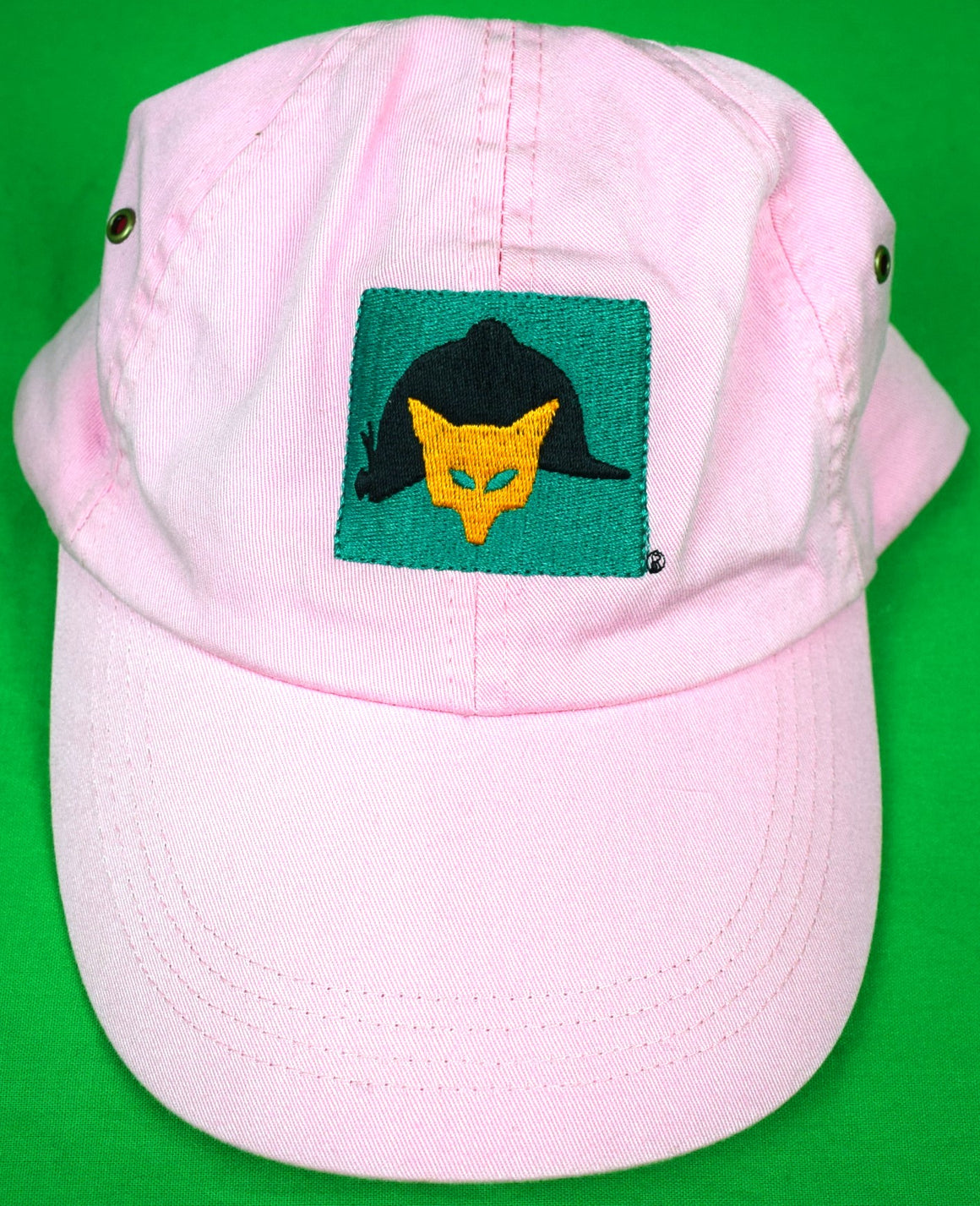 "Pink w/ Green Fox Mask Chino Cap" (New w/ Tag)