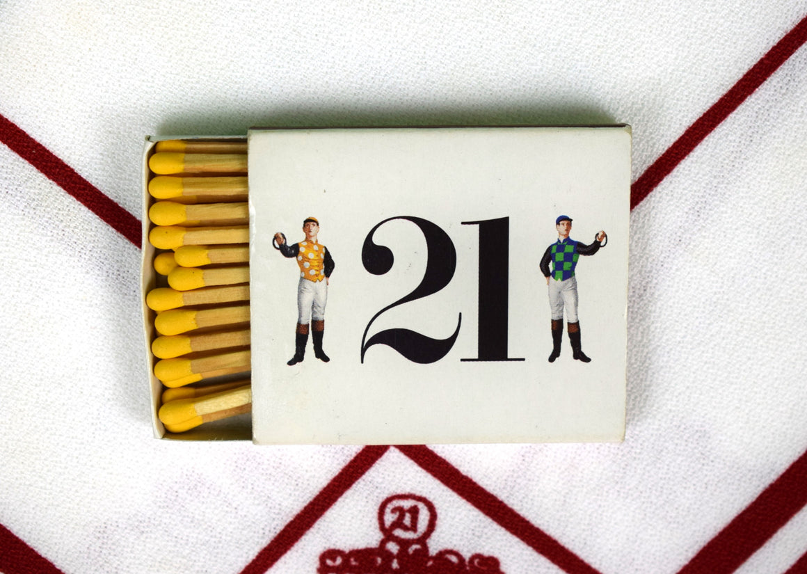The "21" Club Jockey Yellow-Tip Matchbook (Unstruck)