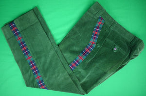"The Andover Shop Green Corduroy w/ Tartan Outseam Trousers" Sz 40