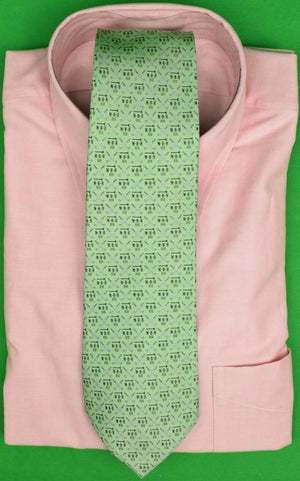 "Vineyard Vines x Meadow Brook Hunt Club Seafoam Green Golf Logo Tie"