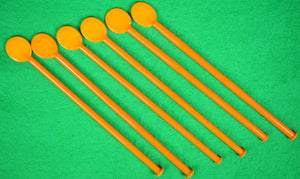Set x 6 Orange Glass Swizzle Sticks